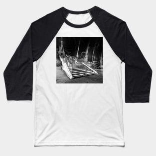 London at Night - Black and White Baseball T-Shirt